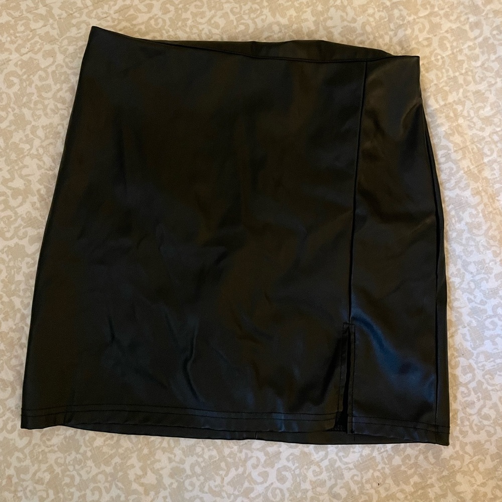 Black leather skirt